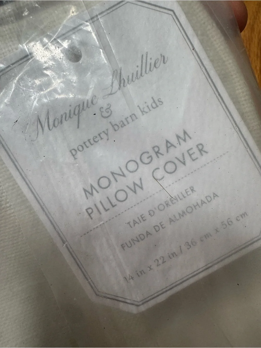 Monique Lhuillier x Pottery Barn Kids Personalized Pillow Cover “A” NWT